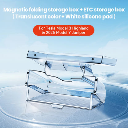 YZ For New Tesla Highland Model 3/Y/YL Juniper Tray Magnetic Under Screen Fold Storage Box ETC Screen Storage Box