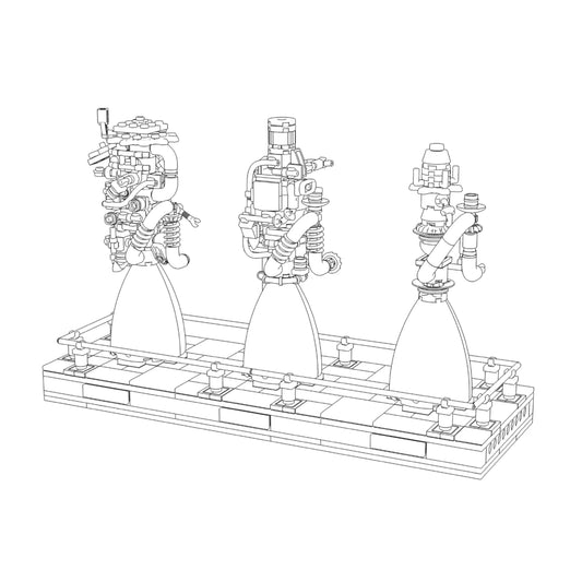 Mould King 10247 Raptor Rocket Engine Building Blocks Science and Education Model Power Drive Kids STEM Toy Adults Creative Gift