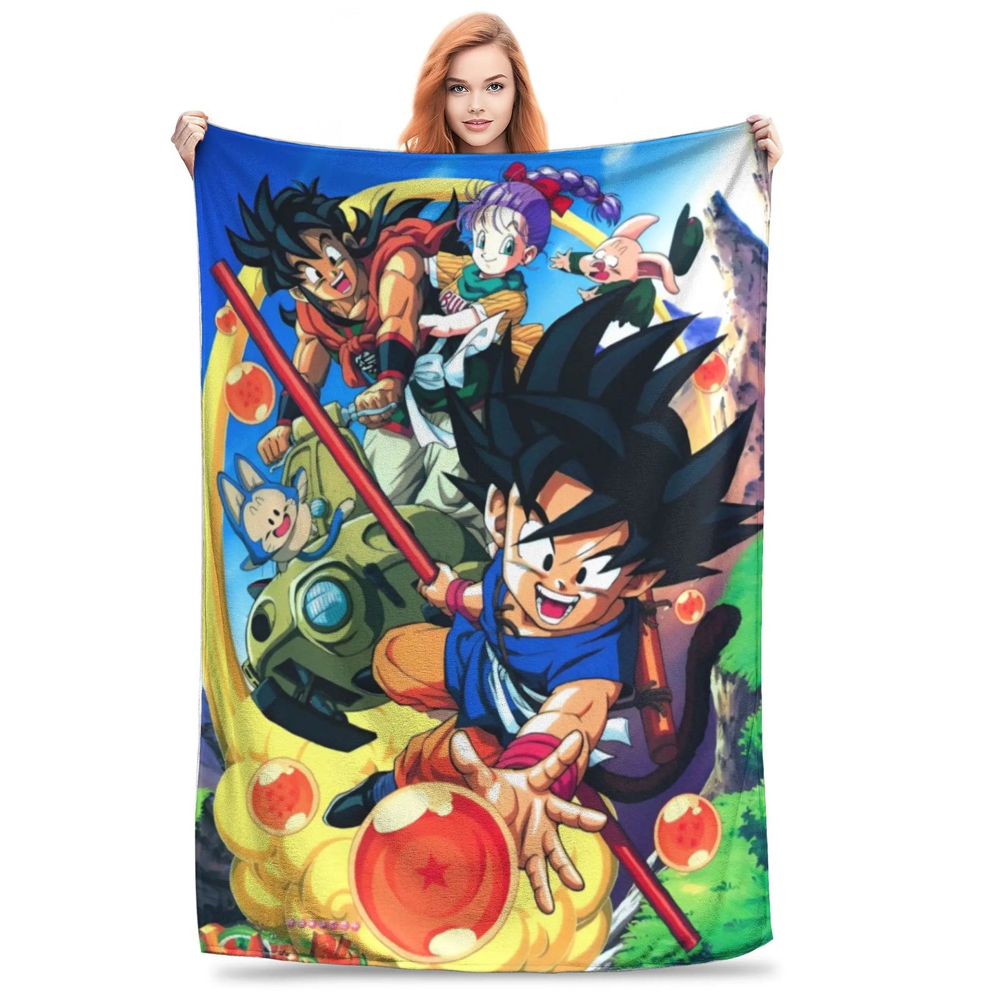 Dragon Ball Blanket Anime Goku Pattern Soft Throw Blankets for Bed Bedroom Quilt Air Conditioning Personalised Warm Bedspread