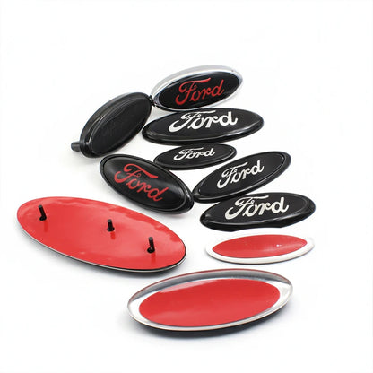 Car Logo Badge Front Rear Grille Hood Bonnet Trunk Emblem Stickers For Ford Focus Mondeo Edge Ecosport Ranger Fiesta Fusion Kuga