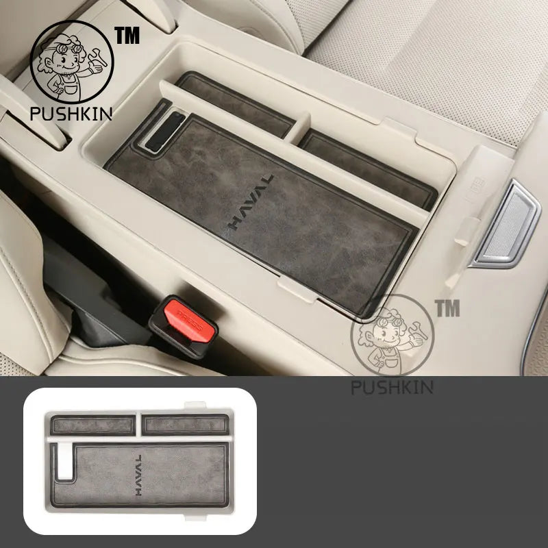 Car Central Console Armrest Storage Box Container Organizer Holder Tray For Haval H6 4rd 2024 2025 HEV PHEV NEW H6 Accessories