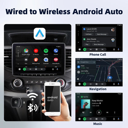 KEBIDUMEI Wired to Wireless Carplay Mini Car AI Box Adapter 5.0GHz WiFi Android Auto Bluetooth 5.2 Smart Dongle Car Accessories