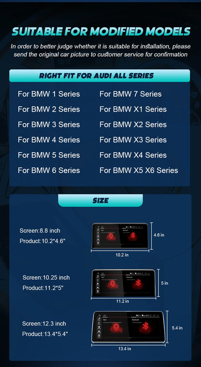 New Android 14 Wireless CarPlay Screen For BMW E60 E61 E62 E63 E90 E91 E92 2005-2012 Car Multimedia Player GPS Radio Navigation