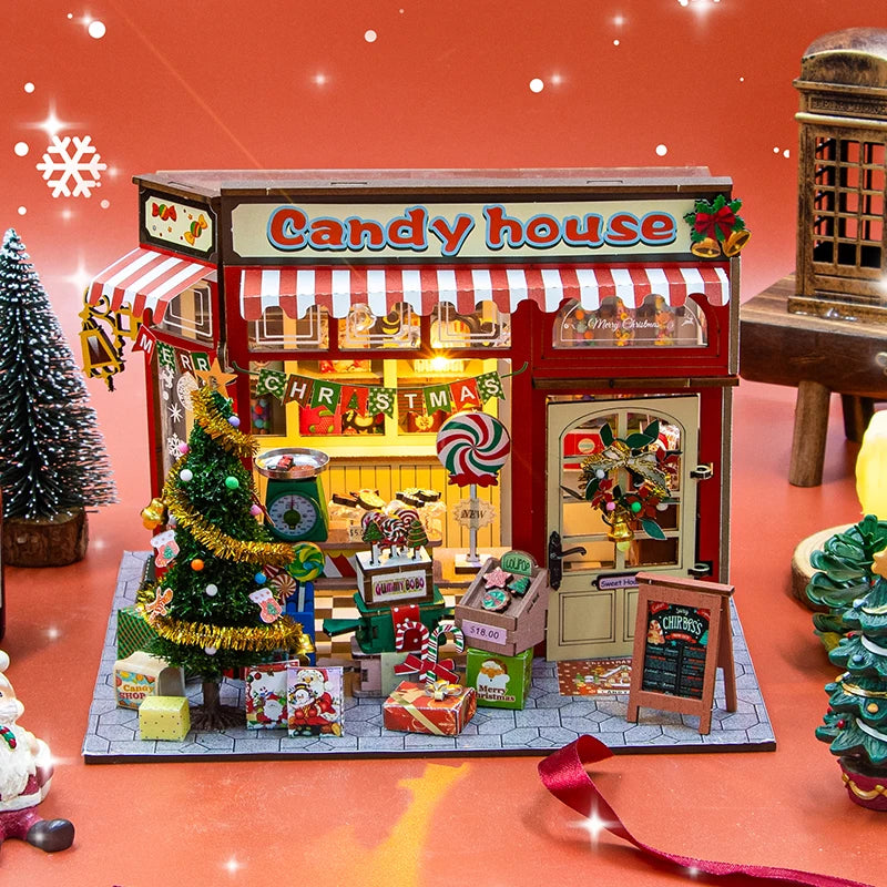 Wooden Dollhouse Miniature DIY Doll House Kit Handmade Creative Room 3D Puzzle Building With Furniture For Adults Christmas Gift