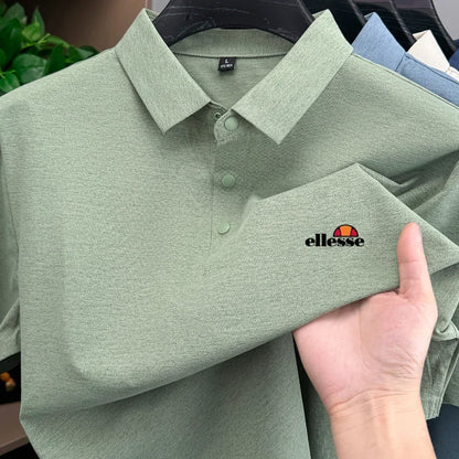 High end brand men's polo shirt printed short sleeved top 2026 summer new comfortable breathable casual and fashionable T-shirt