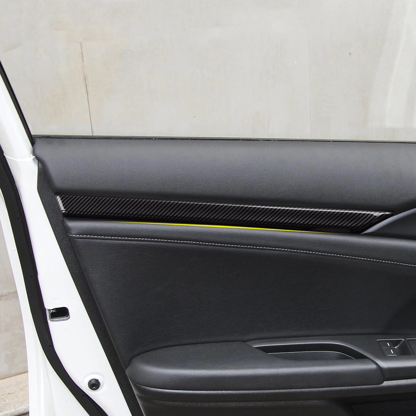 For Honda Civic 10th Gen (2016 -2021) Interior Accessories, Car Center Console Gear Shift Panel , Carbon Fiber ABS Trim Sticker