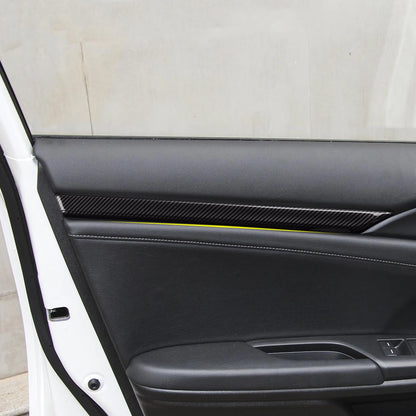 For Honda Civic 10th Gen (2016 -2021) Interior Accessories, Car Center Console Gear Shift Panel , Carbon Fiber ABS Trim Sticker