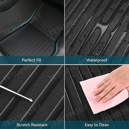 Floor Mats for Tesla Model Y Juniper 2026 2025 Right Hand Drive Floor Mats Cargo Liner Trunk Mat for Model Y Juniper Accessories