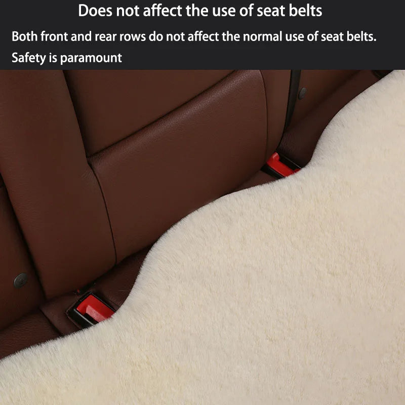 Winter Plush Rabbit Fur Car non-slip Seat Cushion Warmth Thickened Wool One Piece Square Cushion for Main Driver or Co-pilot