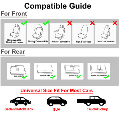 AUTOKING High Back Car Seat Covers Leather Seat Covers Universal Size Fit For Most Car SUV Truck Vans Accessories Interior