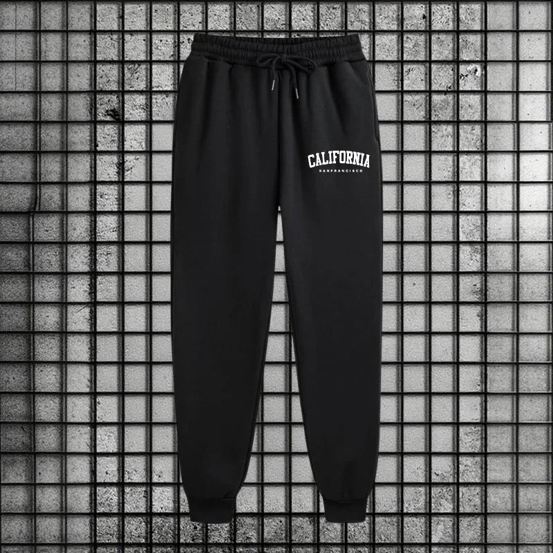 Autumn Winter Sportswear California Mens Sporty Tracksuit Set 2026 New 2 Pieces Zipper Hoodie Sweatpants Urban Streetwear Outfit