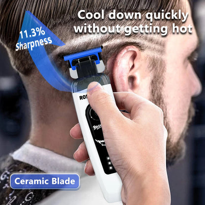 ROSYOUS RSpro-202 Hair Trimmer for Men DLC T-Blade 8000RPM Brushless Motor with Base Charger Professional Hair Cutting Machine