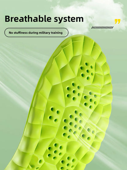 Anti-Fatigue Sports Shoe Inserts Men's Thickened Military Training Women's Comfortable Shock Absorption Odor Control Insoles