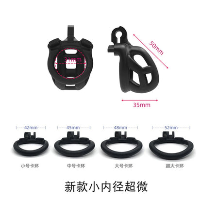 Male Penis Lock Chastity Cage with Lock and 4 Rings Resin Virginity for Men Breathable Cock Ring Penis Fetish Restrain Sexy Toys