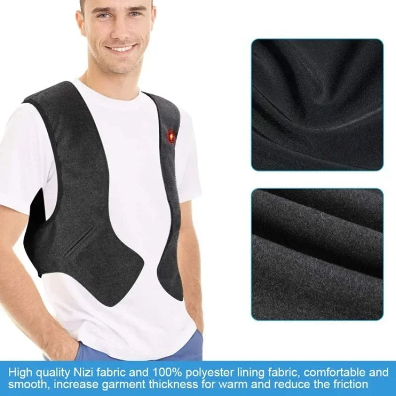 Graphene Heat Coat Winter Heated Vest for Men Women Electric Heated Jackets USB Heating Padded Jacket Keep Warm Vest