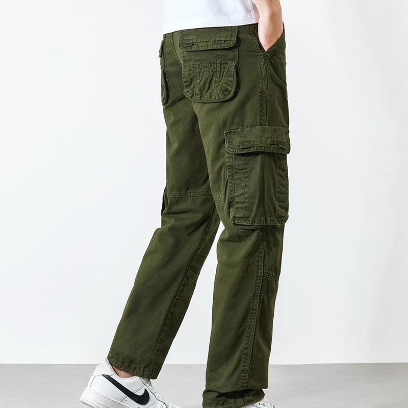 Mens Casual Pants Cotton Cargo Pants Sports Wear Khaki Black Classic Outdoor Trousers Regular Fit Y2K Clothings Male Sweatpants