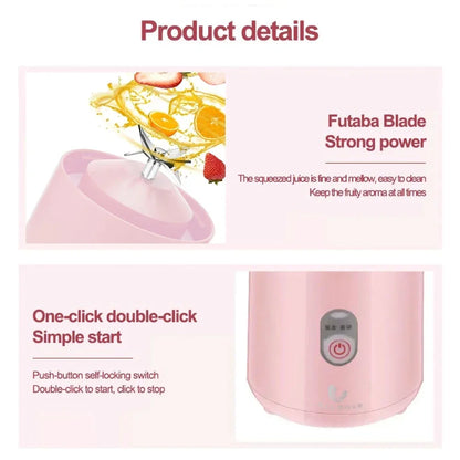Zai Xiao 500Ml Portable Blender 6 Blades Usb Rechargeable Fresh Fruit Juice Mixer Electric Shake Cup Cute Blender Smoothie Ice C