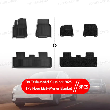 Car Floor Mats for Tesla NEW Model Y Juniper 2025+ Car Four Seasons Waterproof Non-slip Floor Mat TPE Special Car Accessories