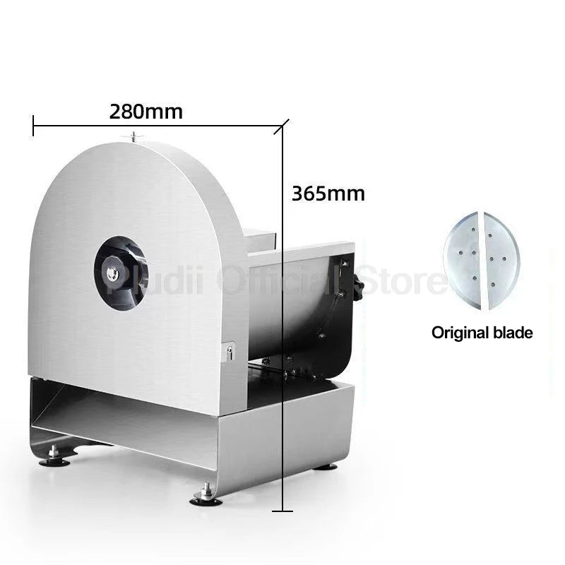 Commercial Electric Vegetable Slicer Stainless Steel Automatic Potato Fruit Cutter Adjustable Thickness For Home Kitchen Slice