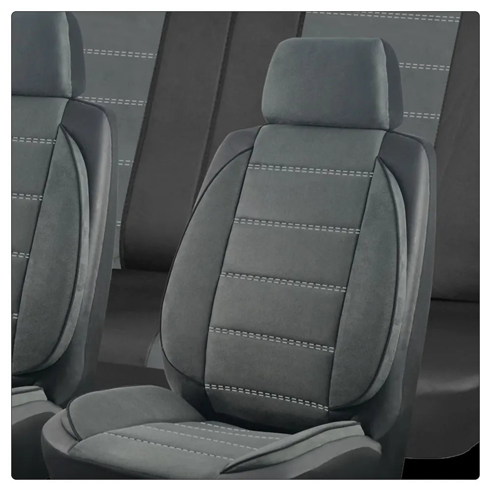 AUTOKING Universal Car Seat Covers Side Stereo Modeling Leather Fluff Car Seat Covers Fit For Most Car Accessories Interior