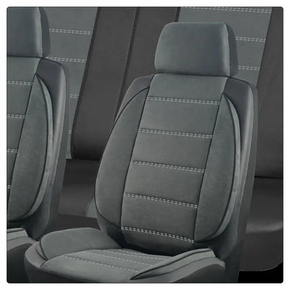AUTOKING Universal Car Seat Covers Side Stereo Modeling Leather Fluff Car Seat Covers Fit For Most Car Accessories Interior