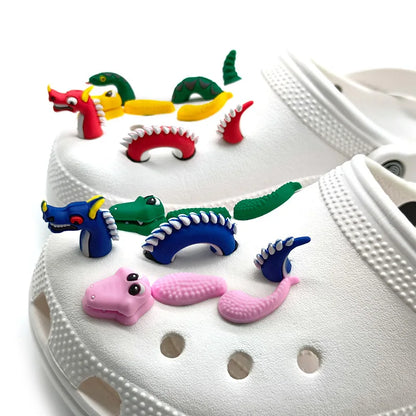 3D Cute Cartoon Shoe Decoration Buckle Charms Accessories Head Top Dragon Snake Crocodile DIY Combination Kids BHL1245-cat