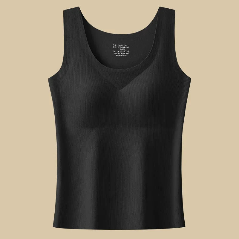 M-2XL For 40-75kg German Velvet Thermal Tank Top Women With Chest Pad Autumn and Winter Thickened Seamless Underwear