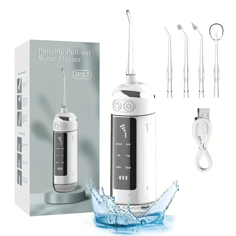 Mini portable oral irrigator, 6 cleaning modes, equipped with a portable bag, suitable for home travel, easy and portable