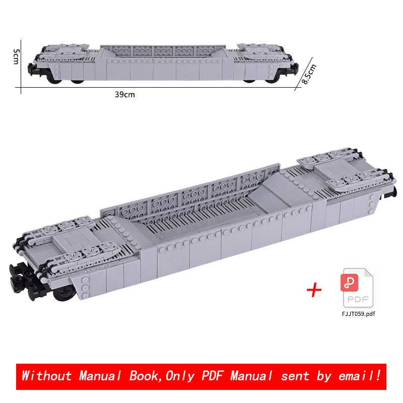 26cm Retro Double-Deck Passenger Train Car Building Blocks Model Green Gray Classic Train Display Toy for Hobbyists