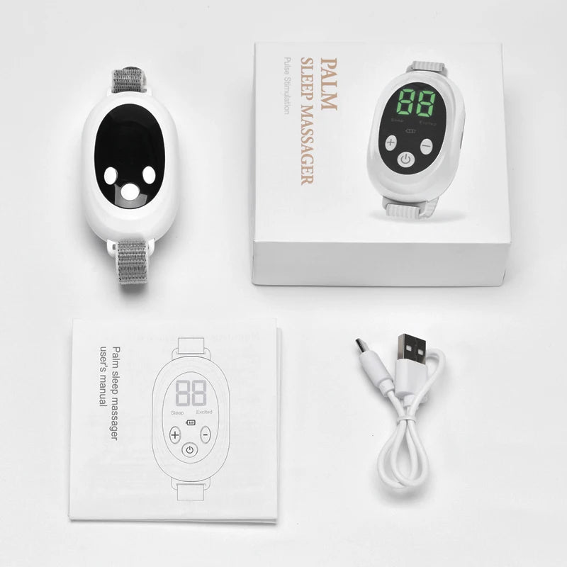 Micro-Current Smart Sleep Aid Massage Handheld Palm Pulse for Stress Anxiety Insomnia Relief Sleep Improvement Instrument Women