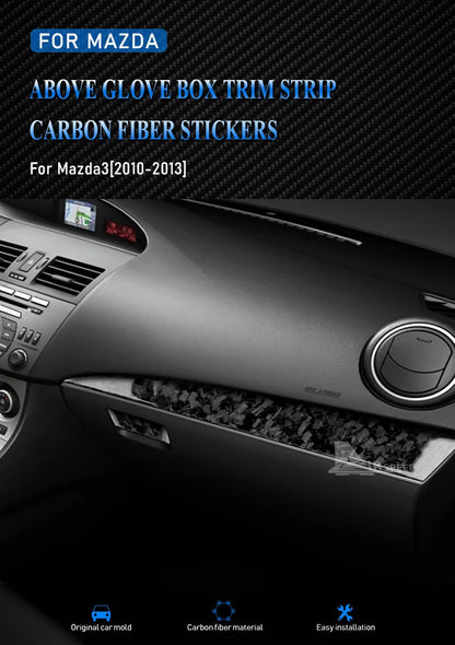 Real Soft Carbon Fiber For Mazda 3 2010 2011 2012 2013 Co-pilot Dashboard Holder Trim Interior Cover Sticker Car Accessories
