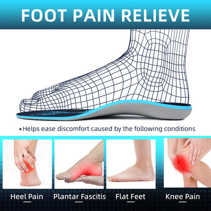 Arch Support Insoles | Multi-Layer Design for Plantar Fasciitis | Durable & Anti-Slip