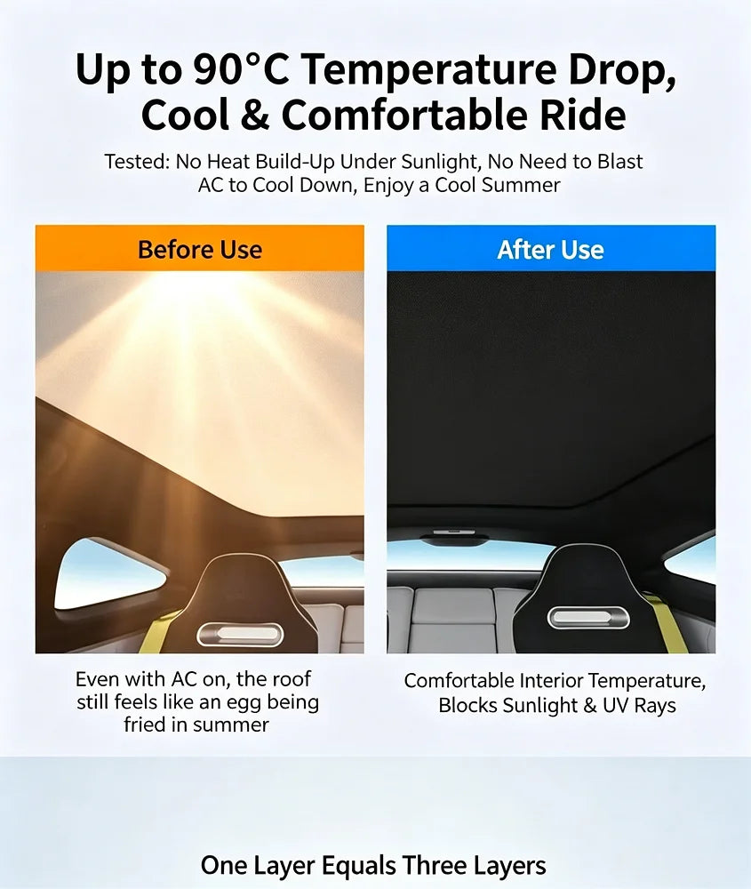 Car Sunroof Insulation Roof Visor For Volkswagen VW Tiguan 5N 2010~2017 16 Anti-UV Electrostatic Adsorption Sky Curtain Sunshade