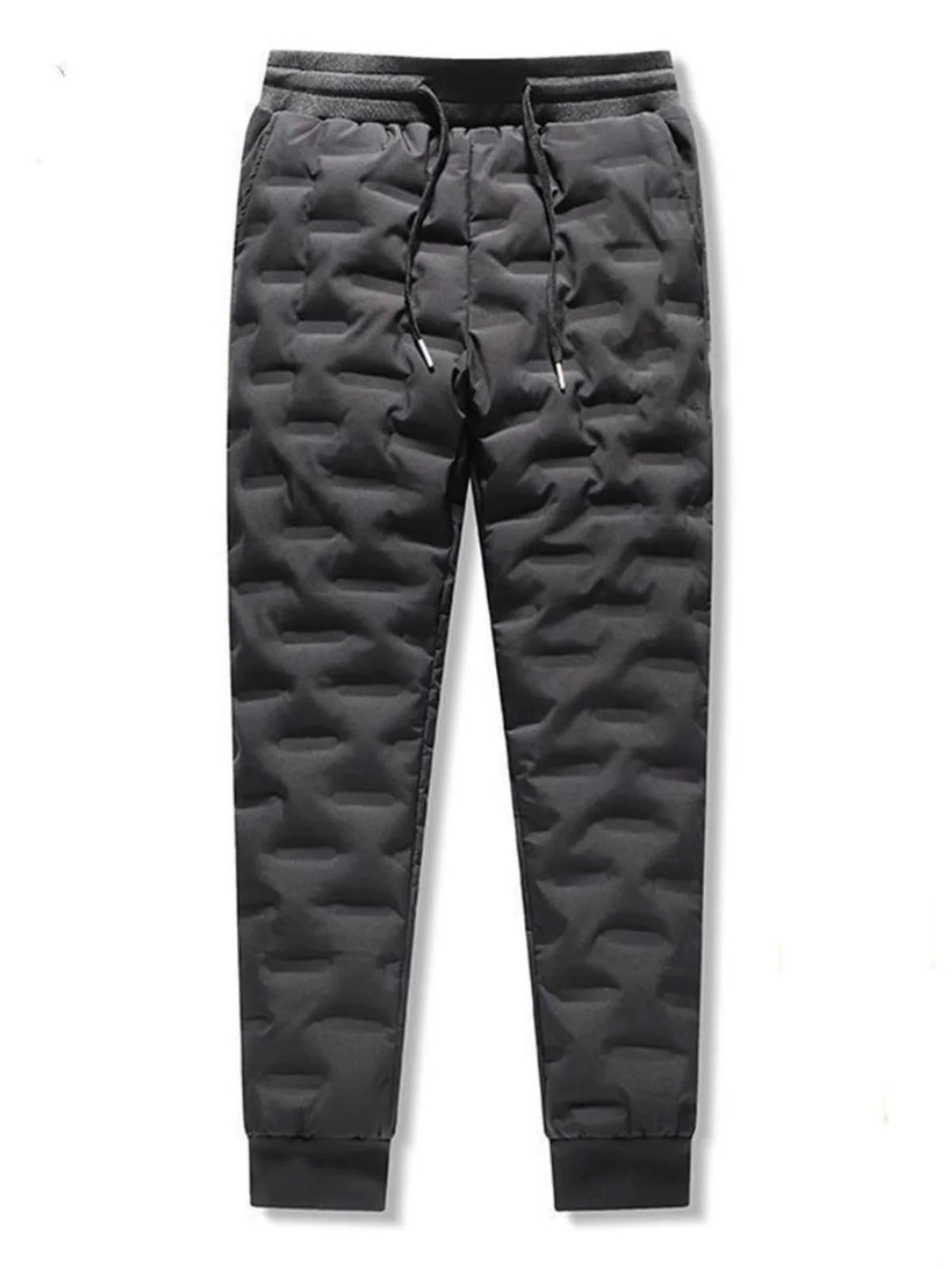 Men's down Fleece Lined Thick Warm Casual Pants Winter Outdoor Sports Windproof Trousers Youth Fashion City Commuting