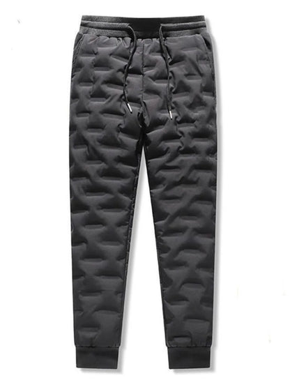 Men's down Fleece Lined Thick Warm Casual Pants Winter Outdoor Sports Windproof Trousers Youth Fashion City Commuting