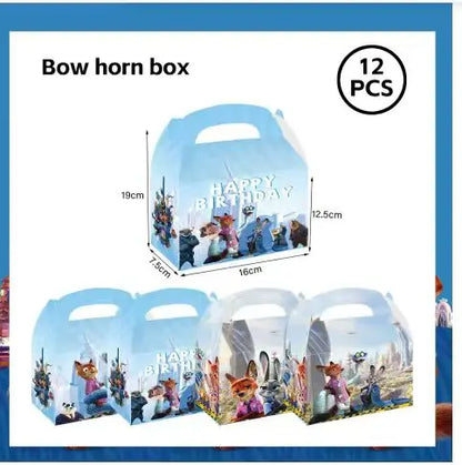 NEW Zootopia Party Favor Zootopia 2 Birthday Decoration Judy Nick Gary Party Supplies Zootropolis Coil Notebook Box Bag Card Kid
