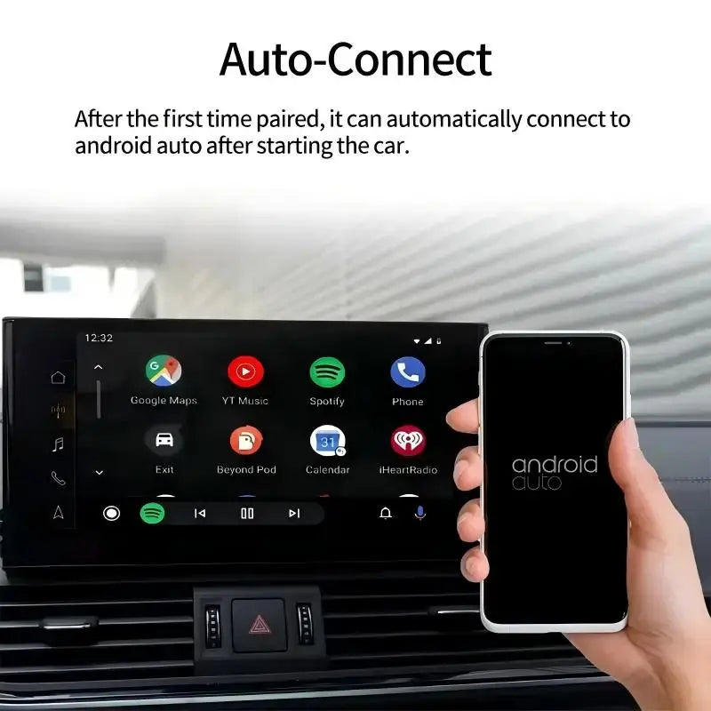 Wireless CarPlay Android Auto 2IN1 Type-C USB Wired to Wireless CarPlay Android Auto Adapter Bluetooth for VW Audi Volvo Toyota