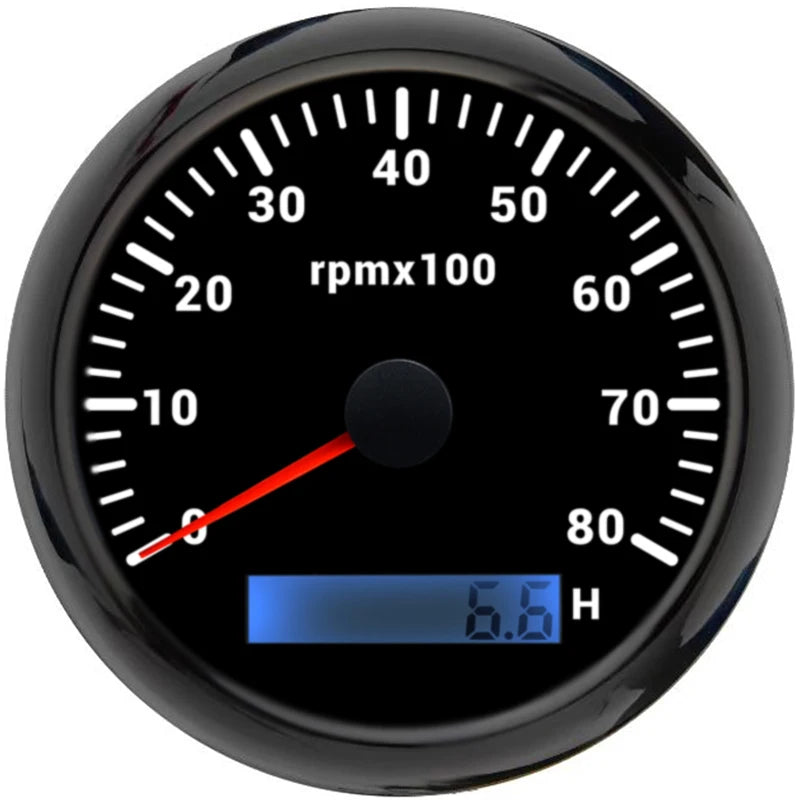 ELING 85mm Auto Marine Tachometer RPM Meter Gauge 3K 4K 6K 7K 8K REV Counter LCD Hourmeter with 7 Backlights 12V 24V