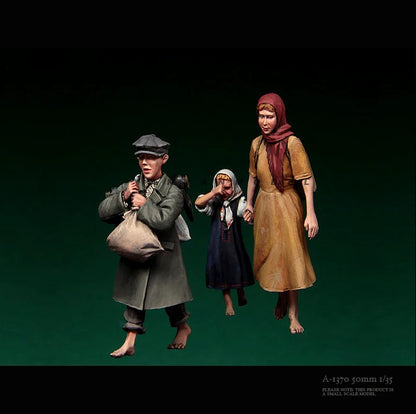 1/35 Casting Resin Model Assembly Kit Wandering Civilian 10 Person Set Model Unpainted