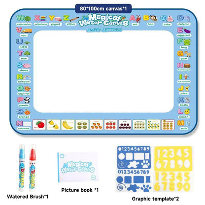 100x80CM Magic Water Drawing Mat Toys Coloring Doodle With Reusable Fluorescent Pen Painting Board Magic Toys Mat Kids Gifts