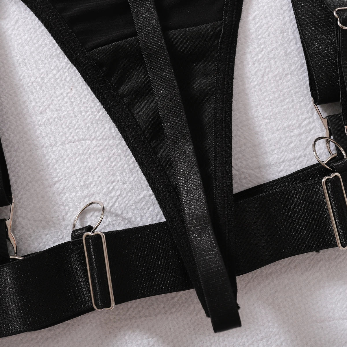 MUZISKAT 2024 New Strappy Cross Uniform Bondage Lingerie Garter Set Gothic Sexy Costume Festival Orgy Erotica four-piece Set