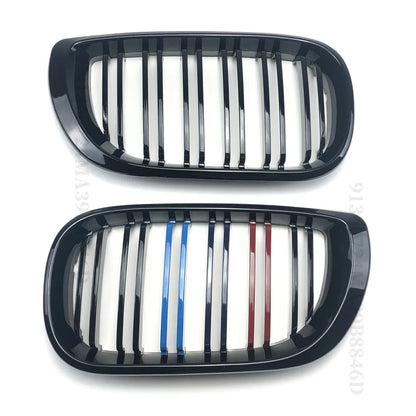 For BMW E46 2/4 Door  3 Series 2002 2003 2004 2005 318i 320i 325i 330i Grille Glossy Black Front Kidney Double Slat Grill Tuning