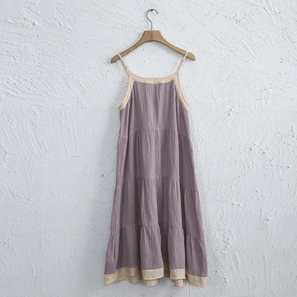 Chic Muslin 100% Cotton Gauze Summer Dresses Women Sexy Adjustable Strap Patchwork Party Boho Beach Holiday Sundress Vestidos