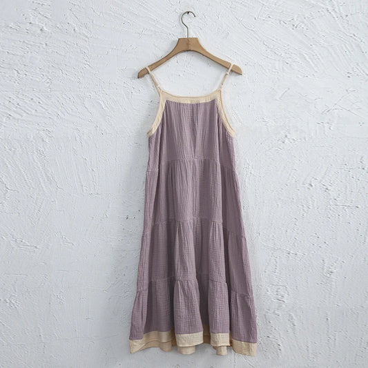 Chic Muslin 100% Cotton Gauze Summer Dresses Women Sexy Adjustable Strap Patchwork Party Boho Beach Holiday Sundress Vestidos