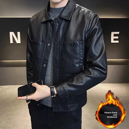 TUCANO Men's Genuine Leather Jacket 2026 Autumn Winter Warm Sheepskin Slim Fit Biker Style Stand Collar Coat Outerwear