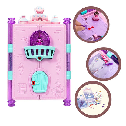 Princess Magic Book Girls Diary Toy With Lock Keys Pencil Sharpener Eraser Sticker Education Supplies Toy Gift for Kid Girl