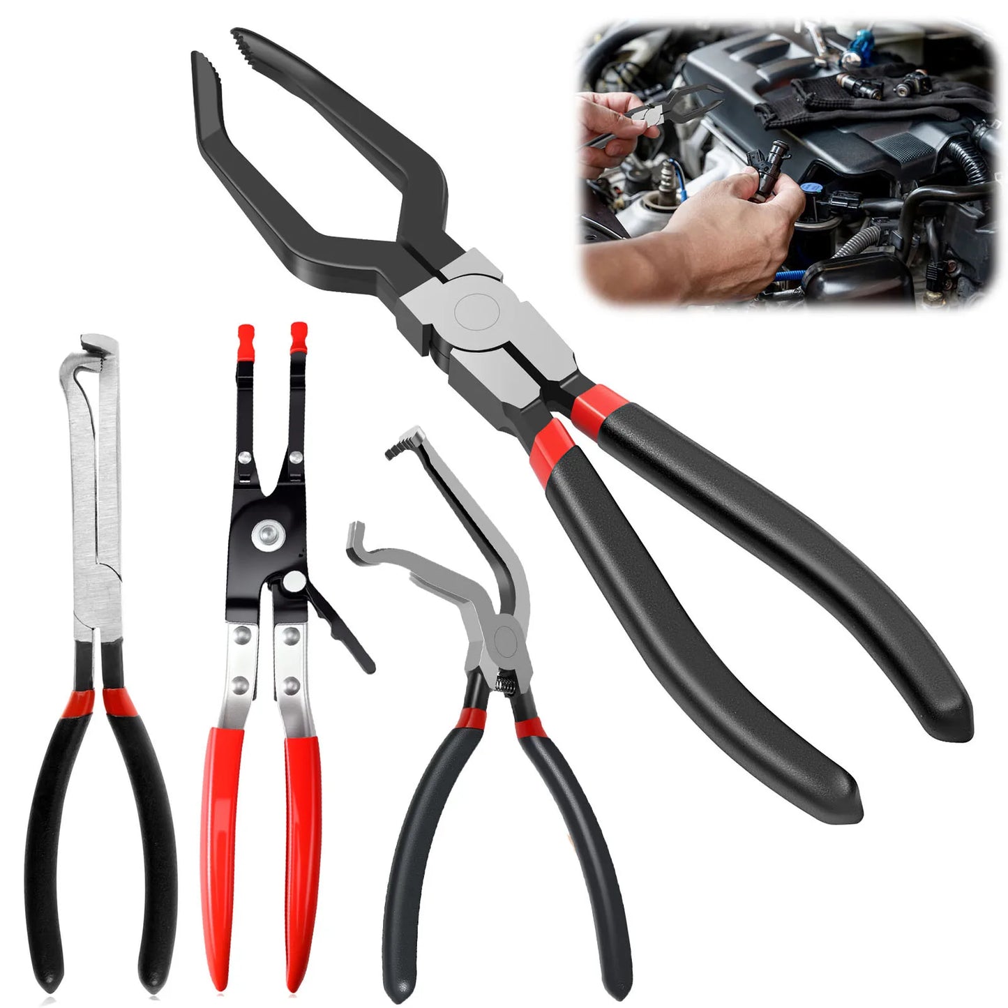 Professional Gasoline Pipe Joint Pliers Filter Caliper Oil Tubing Connector Disassembly Tools Removal Pliers Clamp Repair Tool
