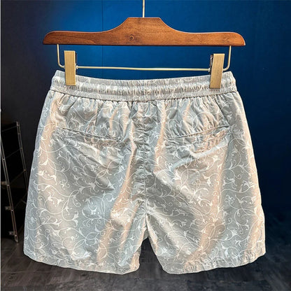 MWJLPWQ 2026 Summer New Cotton Camouflage Casual Shorts For Men Full Printed Drawstring Versatile New Trendy Beach Pants 16355