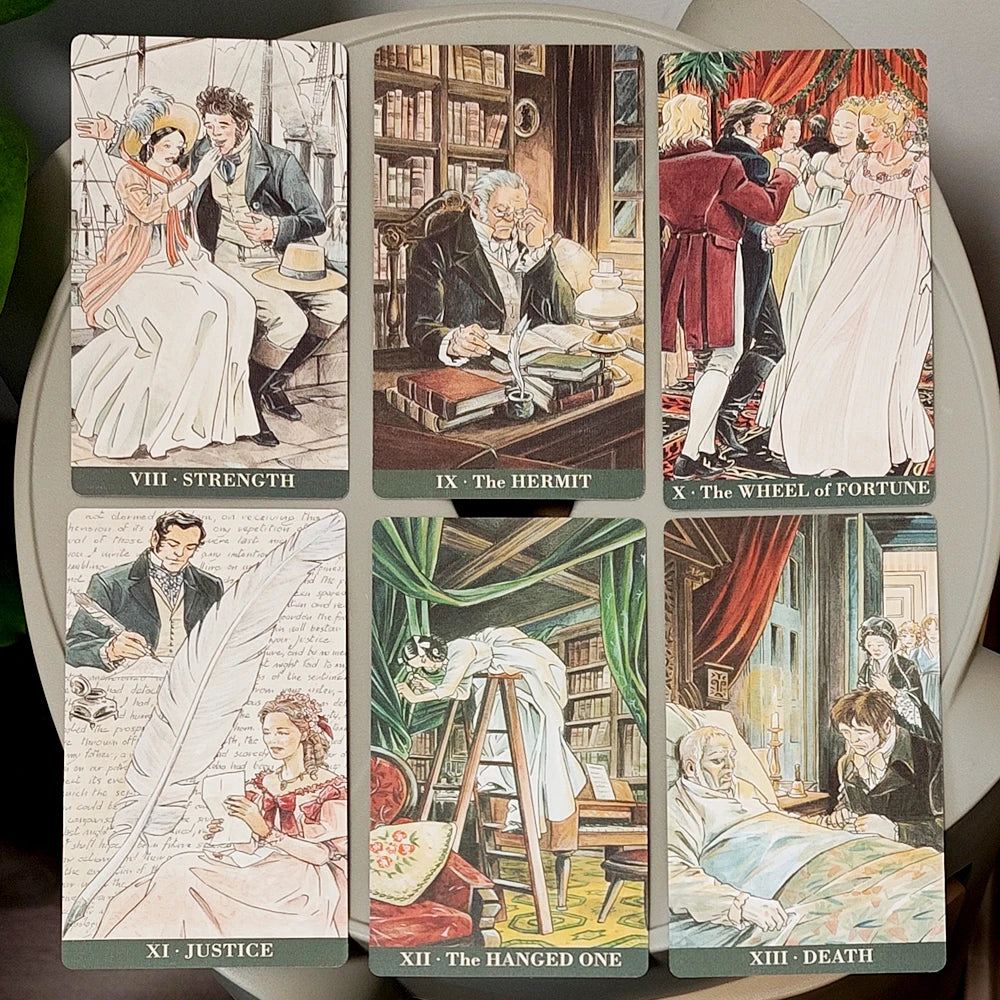 Jane Austen Tarot in Rigid Box - A Regency Romance Divination Deck for Literature Lovers, 78-Card Deck 12*7cm