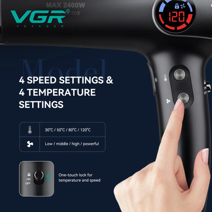 VGR Hair Dryer Professional Hair Dryer Machine Negative Ion Hair Dryers BLDC Motor 110000 RPM Hair Salon for Household Use V-469